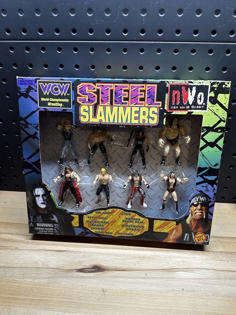 SMASH 'N SLAM Wrestling Ring w/Mean Gene Okerlund NEW MSB Toybiz 1998  WCW/NWO