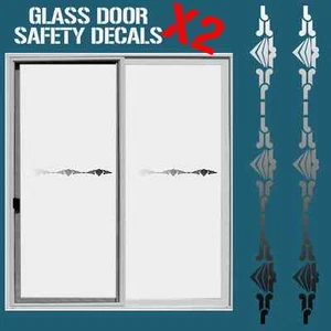 GLASS DOOR HAZARD PROTECTION DECAL STICKER SET SAFETY GLASS DOOR STICKERS DECALS - Bild 1 von 2