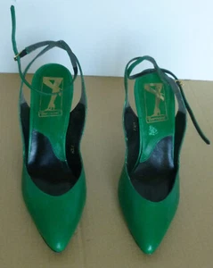 Barricini Leder Heels. Smaragdgrün Größe 7 1/2 M. 4" Absätze. - Bild 1 von 4
