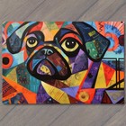 4x6''  Dog Pug Puggle Colorful Sweet Cubism Retro Look Cute Funny Retro Art