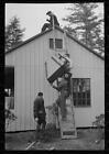 Constructing steel prefabricated house, Greenbelt, Maryland 1940s Old Photo