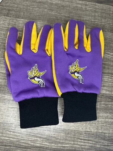Minnesota Vikings Utility Winter Gloves Purple With Gold Palm Embroidered NFL Cover