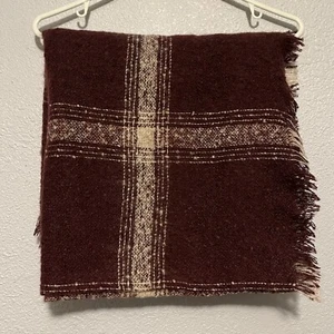 Unbranded Maroon & White Soft Textured Shawl/Scarf Oversized 54” X 54" - Picture 1 of 7