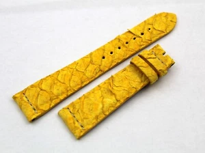 Strap Band Pelle Salmone Colore Giallo20/16mm Artigianale Edizione Limitata New - Picture 1 of 4
