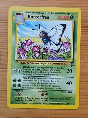 Pokémon TCG Butterfree Base Set 2 Unlimited 34/130 Regular LP WOTC. - Image 1 of 2