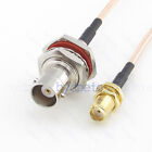SMA female to BNC Female bulkhead Jack Front Nut RF RG316 Coaxial Pigtail Cable