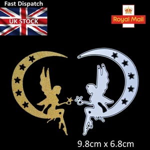 Fairy Sitting On The Moon Metal Cutting Die, Card Making Crafts **UK SELLER** C6 - Picture 1 of 5
