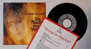 Hanne Haller Die Nacht Der Wölfe EU 7inch Vinyl Single 1983 + PR-Insert Schlager - Imagen 1 de 1