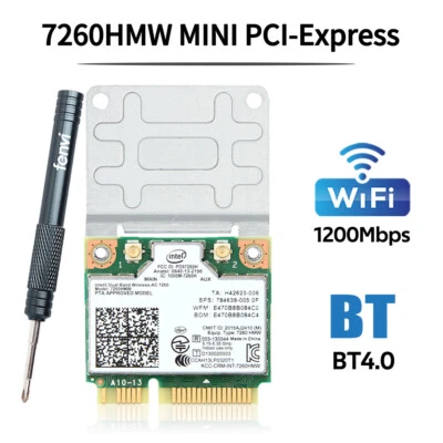 Intel 7260HMW Mini PCI-E WiFi Bluetooth Karte Wireless-AC Dual Band Wireless Card - Bild 1 von 4