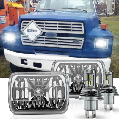 Pair Fit Ford F600/700/800 FT900 F 100 5x7 7x6" LED Headlights Hi/Lo Sealed Beam - Image 1 of 4