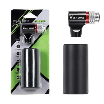 WEST BIKING Aluminum Bike Bicycle Pump Fast Air CO2 Inflator Ball Pump Black - Image 1 of 4