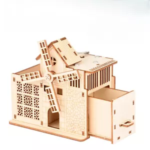 Puzzle 3D giocattoli legno fai da te orologio musica penna regali compleanno per bambini - Foto 1 di 6