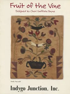 Indygo Junction Wool Applique Fruit of the Vine Primitives Penny Rug Pattern - Picture 1 of 2