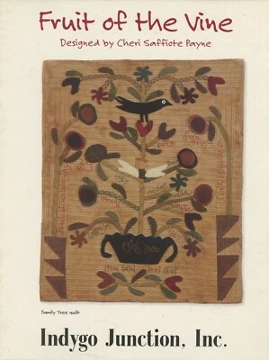 Indygo Junction Wool Applique Fruit of the Vine Primitives Penny Rug Pattern - Image 1 of 2
