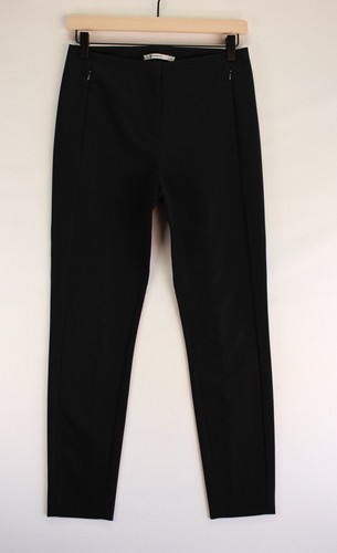 Pantaloni donna T Alexander Wang neri tasca zip piatto davanti gamba skinny taglia 2