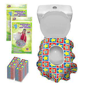 Toilet Seat Covers Disposable - 24 Large Waterproof Potty Covers for Toddlers, K
