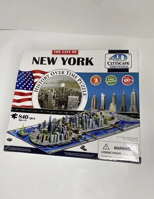 4D Puzzle New York City Skyline Cityscape History Over Time SEALED BAGS 900 Pcs - Image 1 of 4
