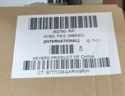 HP 352750-B31 PS/2 International Keyboard (Carbon Black w/Silver key bezel) NEW! - Image 1 of 2