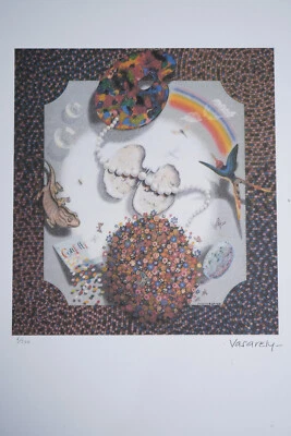 Victor Vasarely Lithographie  Größe 50x35 cm! Signiert, limitiert, - Bild 1 von 4