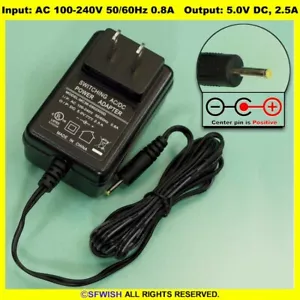 NEW 5V/2.5A AC Power Adapter/Charger *2.5x0.7mm Thin Plug* - Picture 1 of 1