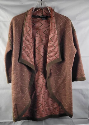 Cárdigan Suéter Abierto 100% Lana de Cordero Etcetera Diseñador Azteca Suroeste Para Mujer Foto 1 de 3