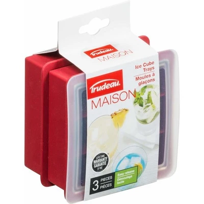 Trudeau Maison Red Silicon Ice Cube Trays w/Lid - Image 1 of 2