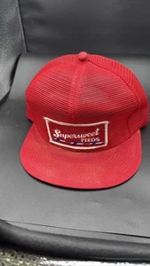 Vintage Supersweet Feeds Red Mesh Snapback Trucker Hat K Brand Farm Cap USA - Bild 1 von 4