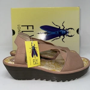 Fly London Keilsandalette Gr. 37 nude rosa Riemchen Slipper neu mit Karton Comfort Walking 6,5 - Bild 1 von 8