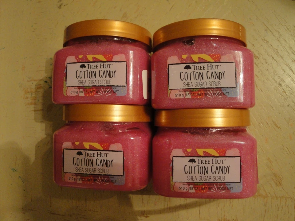4x Tree Hut Cotton Candy Shea Sugar Exfoliating & Hydrating Body Scrub 18oz #Q73 - Image 1 of 1