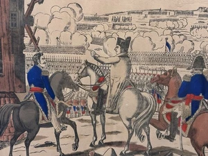 Napoleon’s Battle Of Vagram Matted Framed Antique 19th Century France Art Print - Picture 1 of 16