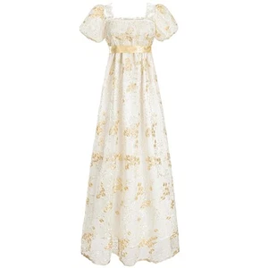FCCAM Regency Dresses for Women Bridgerton Victorian Dress Costume Empire Wai... - Picture 1 of 7