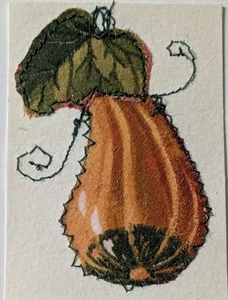 Tarjeta de arte ACEO original, botánica, tela, cosida, arte externo, arte bruto - Imagen 1 de 3