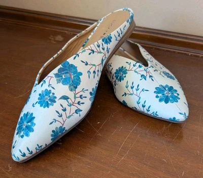 Mulas Lucky Brand Barbora Cuero Punta Toboganes Talla 10 Floral Núcleo de Casa Foto 1 de 4