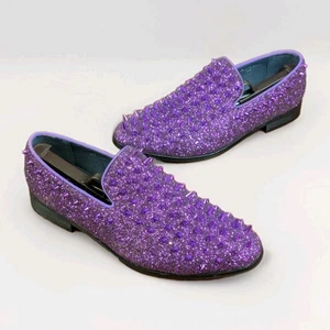 Enzo Romeo Sparko 16 lila Stacheln elegante Schuhe Herren 10,5 auffällig Glitzer Kostüm - Bild 1 von 11