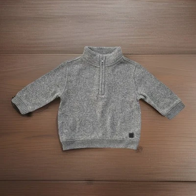 Nuevo Janie and Jack Bebé Niños Pullover Suéter Gris Jaspeado Cuarto Cremallera Talla 6-12M Foto 1 de 4