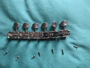 Sintonizadores de guitarra Gotoh vintage 6 en línea estilo guardabarros eje dividido Japón - Imagen 1 de 9