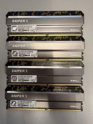 G.SKILL Sniper X 32GB (8GB x 4) F4-3200C16A-32GS (PC4 25600) DDR4-3200 - Image 1 of 2