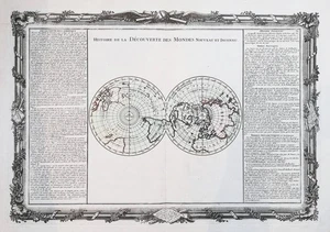 Carte Du Monde Mappemonde Australie Antarctique Gravure 1770 - Picture 1 of 1