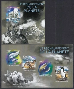 DZ1327! IMPERF 2014 ZENTRALAFRIKA GLOBALE ERWÄRMUNG PINGUINE #4815-18+BL1176 POSTFRISCH - Bild 1 von 1