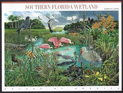 4099 MNH sheet of 10, 39-cent stamps depicting the Southern Florida Wetland - Image 1 of 2