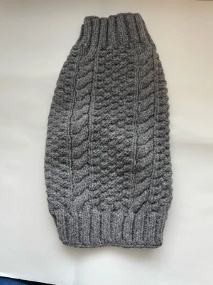 Chilly Dog 100% Wool HandMade Dog Sweater Cable Knit Gray No Size See Photos - Image 1 of 4