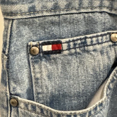 Pantalones de mezclilla Y2K Tommy Hilfiger para mujer 16R pierna ancha holgados azul años 90 ambiente vintage Foto 1 de 4