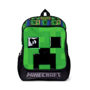 Minecraft Backpack Mad Engine Creeper Face Bookbag Kids School Bag for Boys - Picture 1 of 7