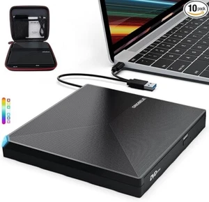 Unidad externa de CD DVD +/-RW USB 3.0 USB C reproductor de CD/DVD lector grabadora con - Imagen 1 de 6