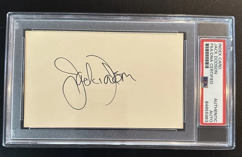 Jack Dodson signed autograph Vintage 3x5 Andy Griffith Show PSA Slabbed Cover