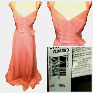 Beautiful Alfred Angelo Disney Princess Fairytale Coral Wedding Dress Size 18w - Picture 1 of 13