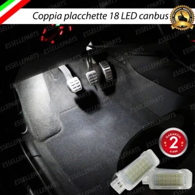 COPPIA PLACCHETTE 18 LED VANO PIEDI SPECIFICO VW POLO 6R 6C CANBUS 6000K BIANCO - Immagine 1 di 4