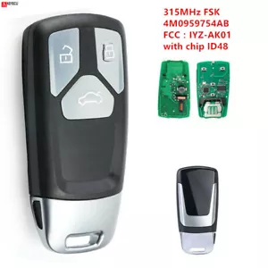 3B Replacement Smart Remote Key Fob 315MHz for Audi TT A4 A5 Q5 Q7 - 4M0959754AB - Foto 1 di 4