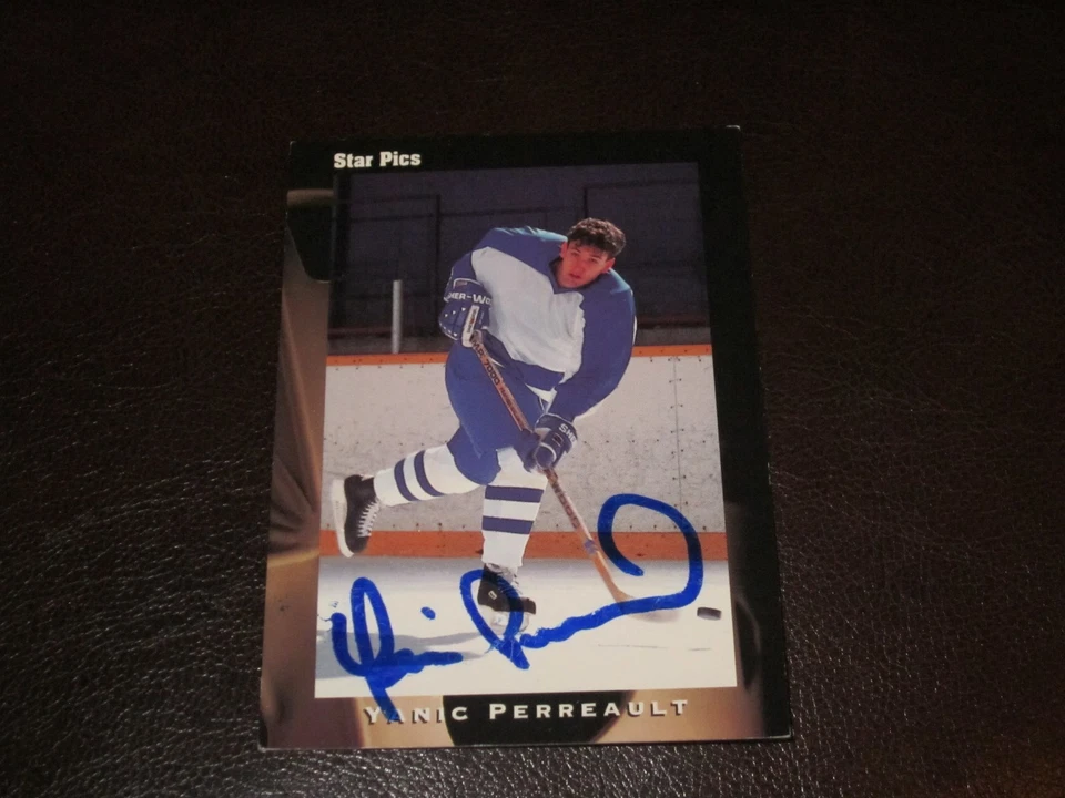 YANIC PERREAULT AUTOGRAPHED 1991 STAR PICS ROOKIE CARD - Image 1 of 1