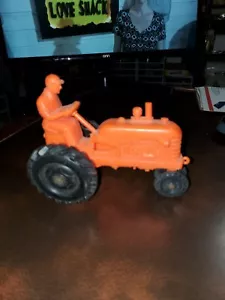 Vintage Sandusky Ohio Barr Rubber Products Toys Plastic Tractor W/ Driver Farmer - Picture 1 of 5